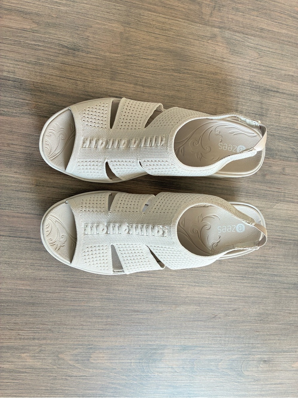 Bzees Comfort Knit Slingback Sandals - Cream - Picture 5 of 6